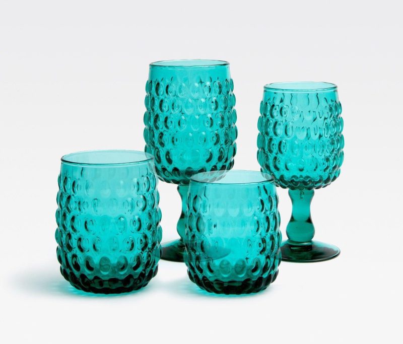 blue pheasant claire teal glassware 1