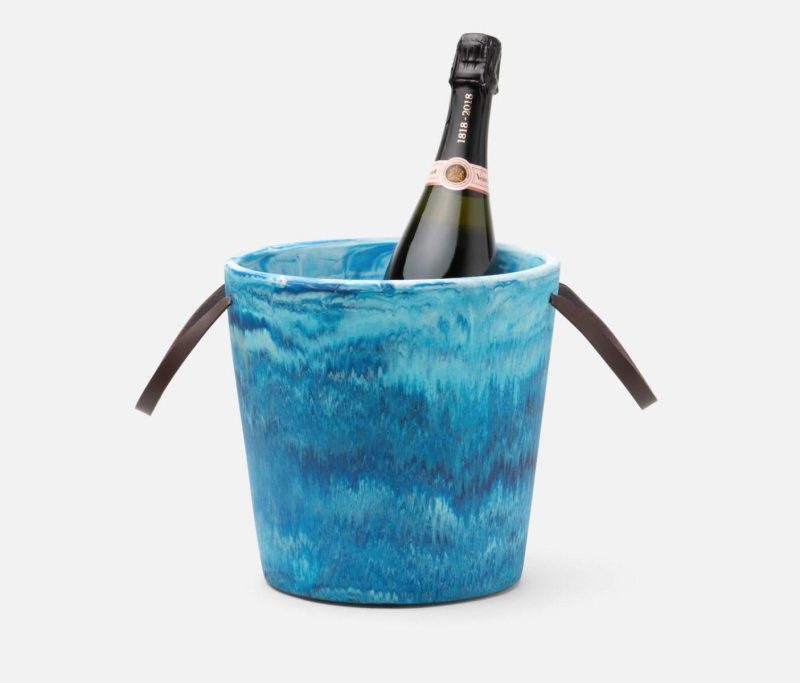 blue pheasant wesley blue swirled ice bucket 3