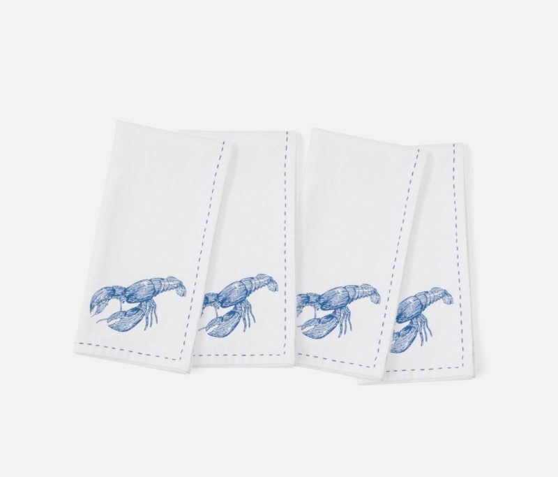 bluepheasant ariel white lobster napkin all