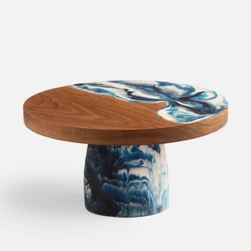 Blue Pheasant Austin Blue Swirled Cake Stand