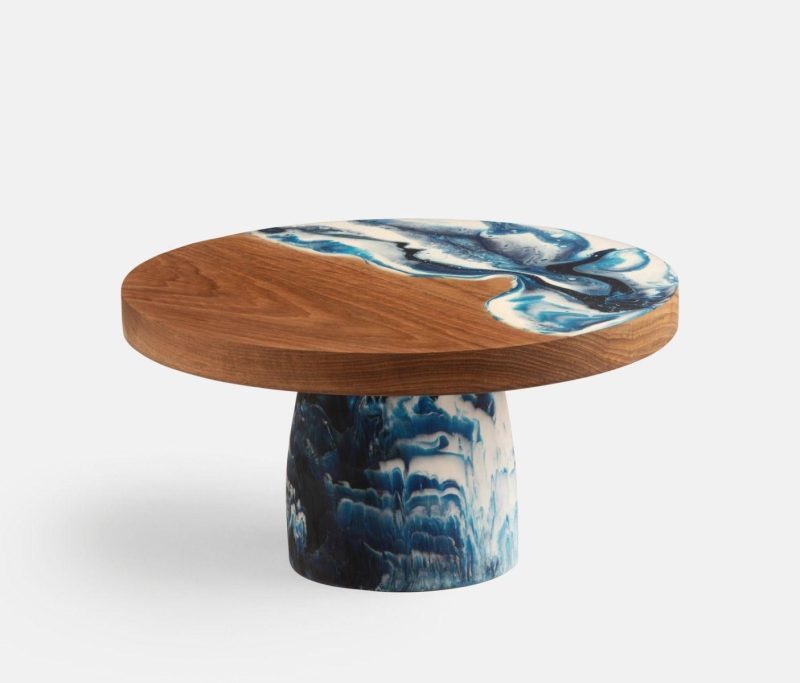 Blue Pheasant Austin Blue Swirled Cake Stand