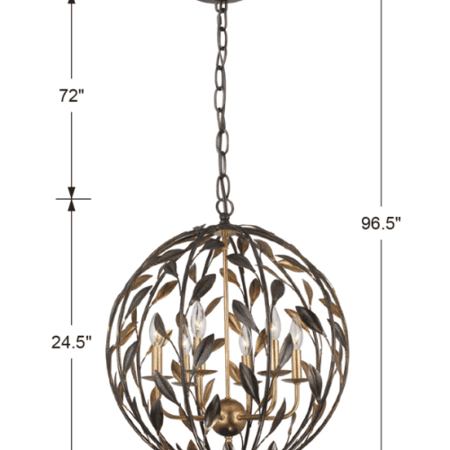 broche 6 light sphere chandelier 5