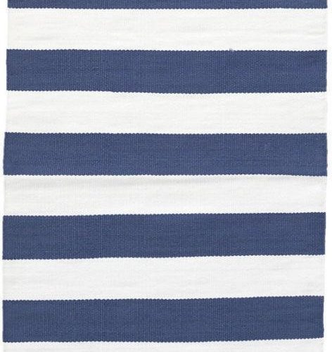 Dash & Albert Catamaran Stripe Denim/White Indoor/Outdoor Rug