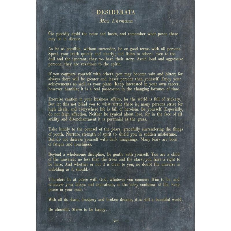 Sugarboo Designs Desiderata - Poetry Collection Sign (Gallery Wrap)