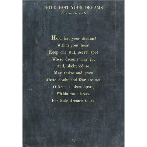 Sugarboo Designs Hold Fast Your Dreams - Poetry Collection Sign (Gallery Wrap)