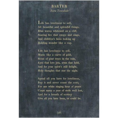 Sugarboo Designs Barter - Poetry Collection Sign (Gallery Wrap)