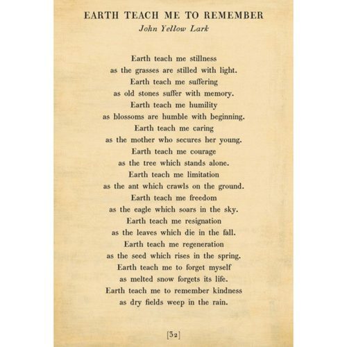 Sugarboo Designs Earth Teach Me to Remember - Poetry Collection Sign (Gallery Wrap)