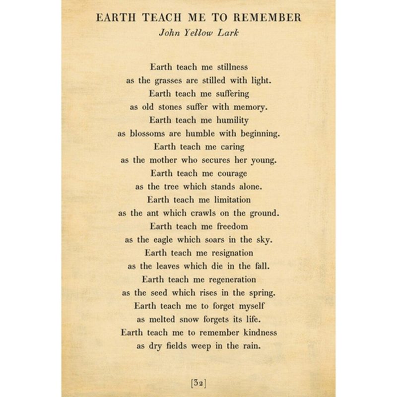 Sugarboo Designs Earth Teach Me to Remember - Poetry Collection Sign (Gallery Wrap)