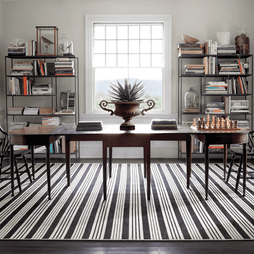 Dash & Albert Birmingham Black Stripe Indoor/Outdoor Rug