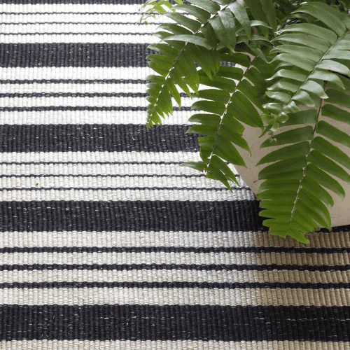 Dash & Albert Birmingham Black Stripe Indoor/Outdoor Rug