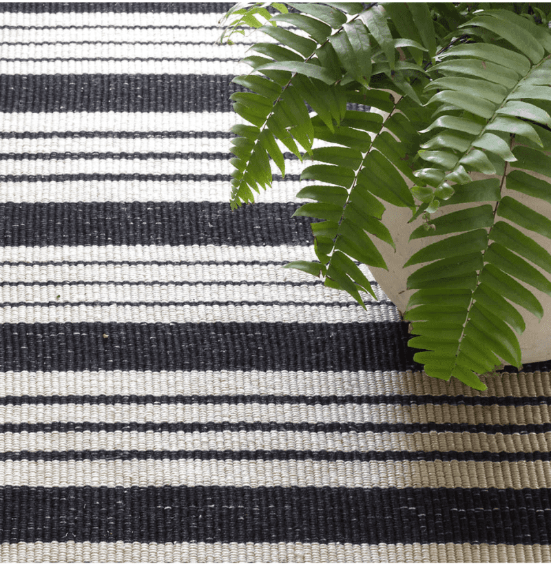 Dash & Albert Birmingham Black Stripe Indoor/Outdoor Rug