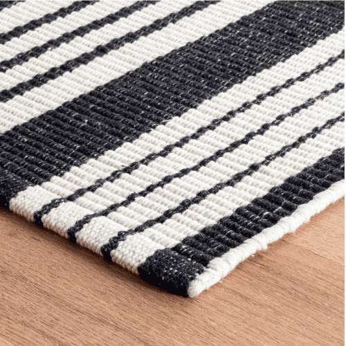 Dash & Albert Birmingham Black Woven Cotton Rug