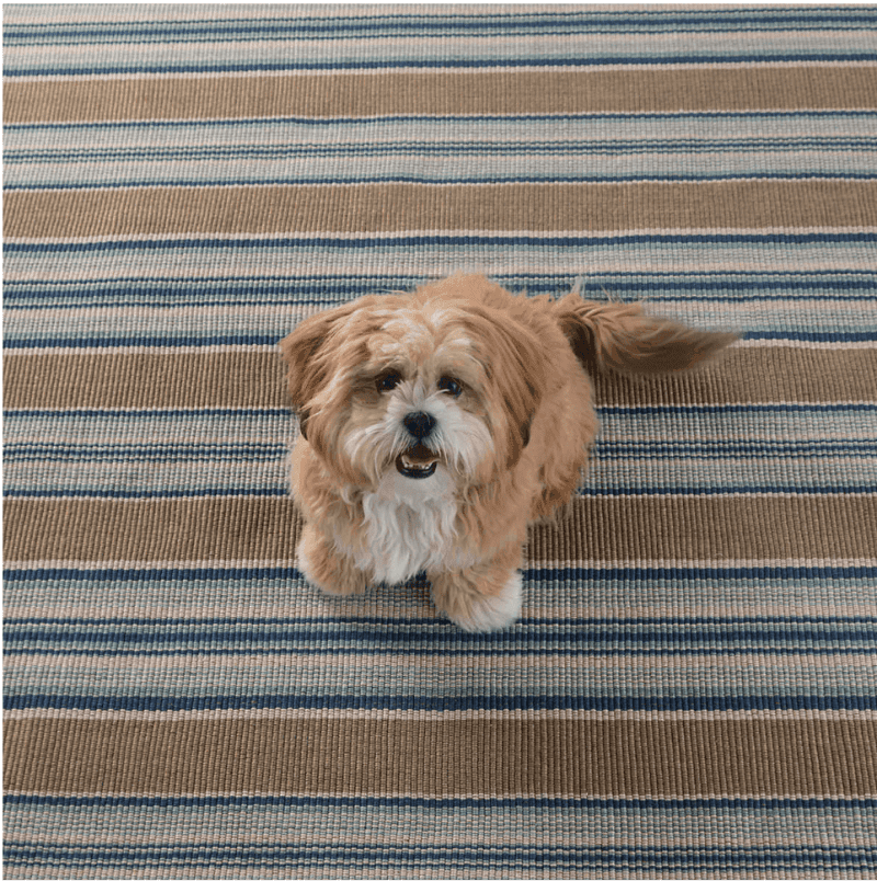 Dash & Albert Blue Heron Stripe Indoor/Outdoor Rug