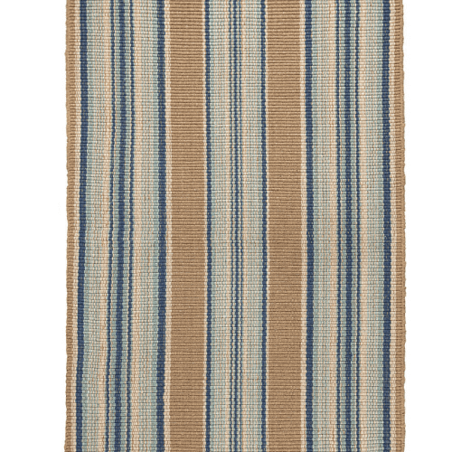 Dash & Albert Blue Heron Stripe Woven Cotton Rug