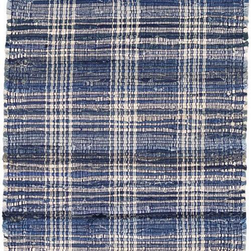 Dash & Albert Denim Plaid Woven Cotton Rug