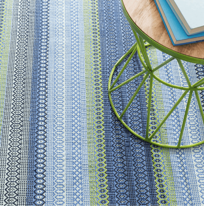 dash and albert fiesta stripe french bluegreen indooroutdoor rug 1