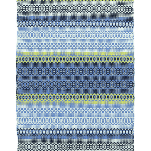 Dash & Albert Fiesta Stripe French Blue/Green Indoor/Outdoor Rug