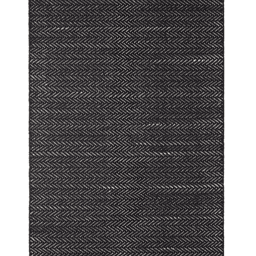 Dash & Albert Herringbone Black Woven Cotton Rug - Lavender & Company