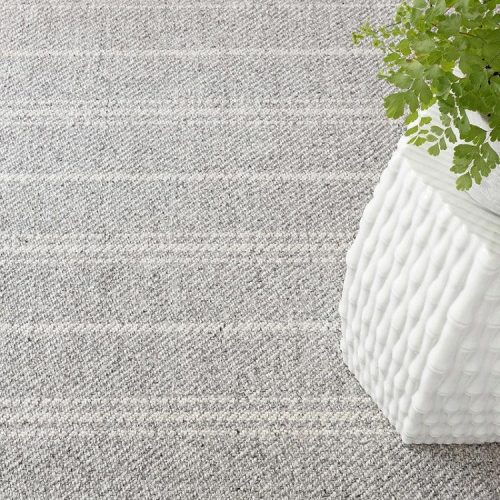 Dash & Albert Melange Stripe Grey/Ivory Indoor/Outdoor Rug - Lavender Fields