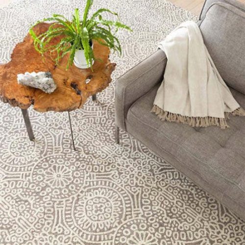 Dash & Albert Temple Taupe Wool Micro Hooked Rug