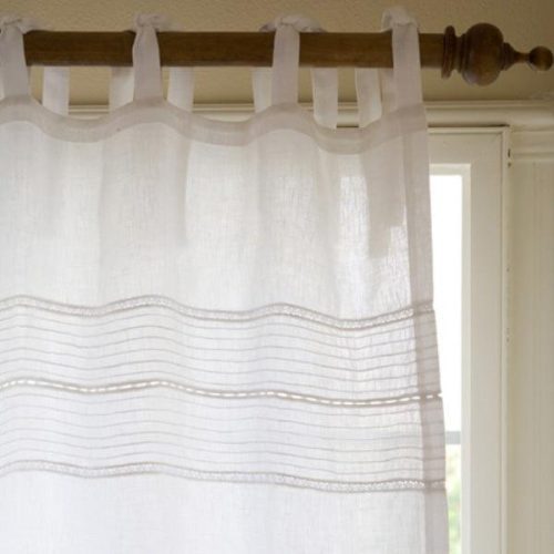 Taylor Linens Elisa White Linen Voile Curtain Panel