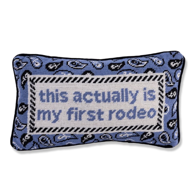 first rodeo needlepoint pillow furbish