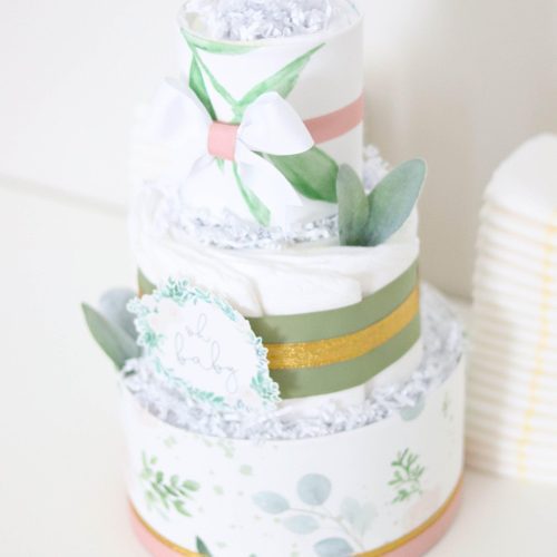 floral greenery diaper cake 673806