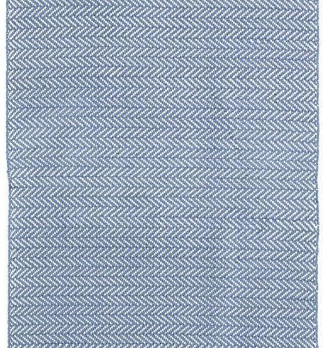 Dash & Albert Herringbone Denim/Ivory Indoor/Outdoor Rug