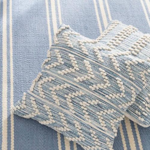 hobnail herringbone blue indooroutdoor decorative pillow 3