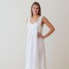 Jacaranda Living Courtney White Cotton Nightgown - Lavender Fields