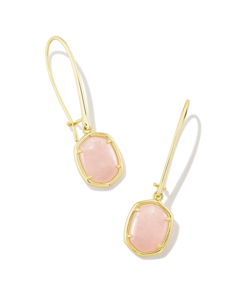 kendra scott daphne wire drop earrings gold rose quartz 00 1