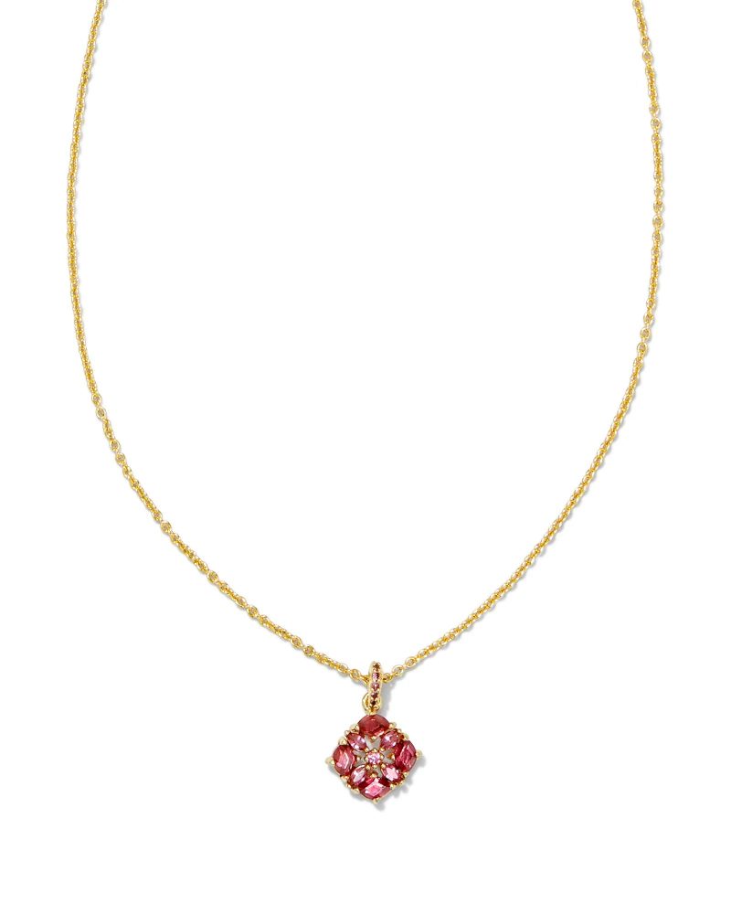 kendra scott dira crystal short pendant gold pink tonal mix 00