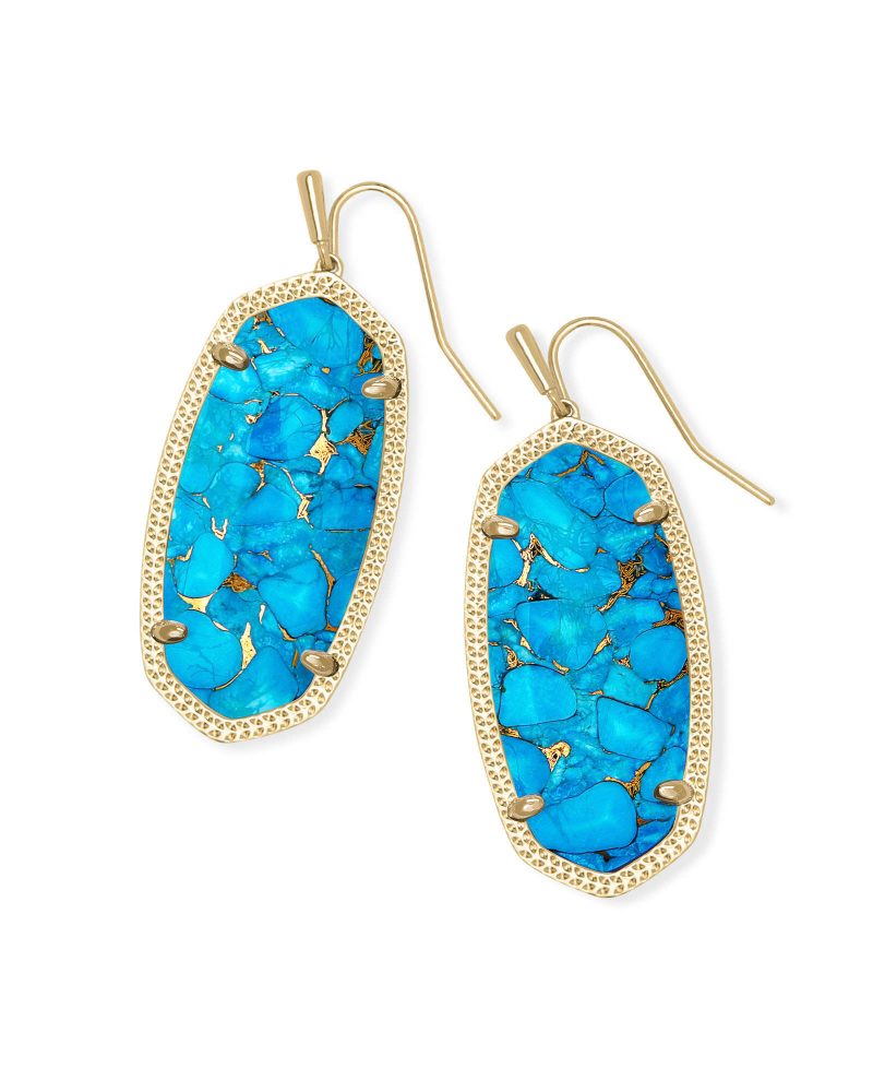 kendra scott elle earring gold bronze veined turquoise magnesite 00 lg