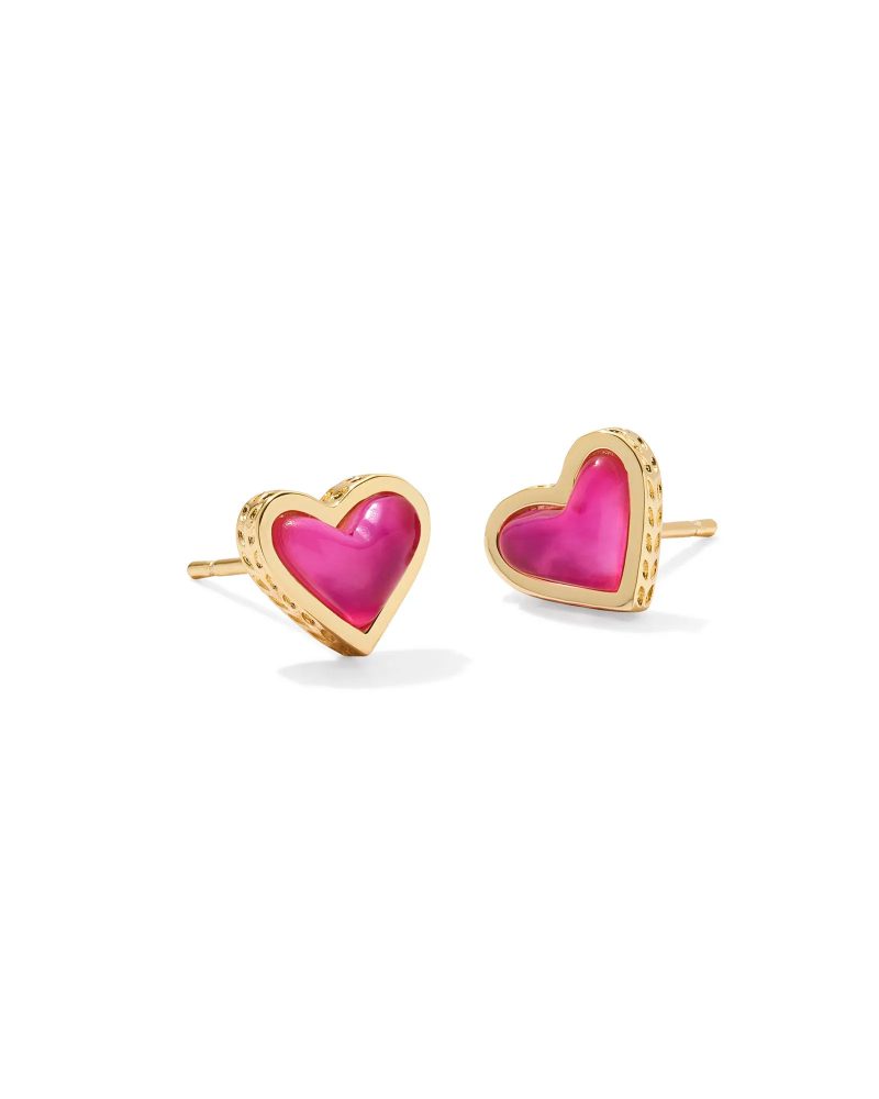 kendra scott framed ari heart stud earrings gold azalea illusion 00