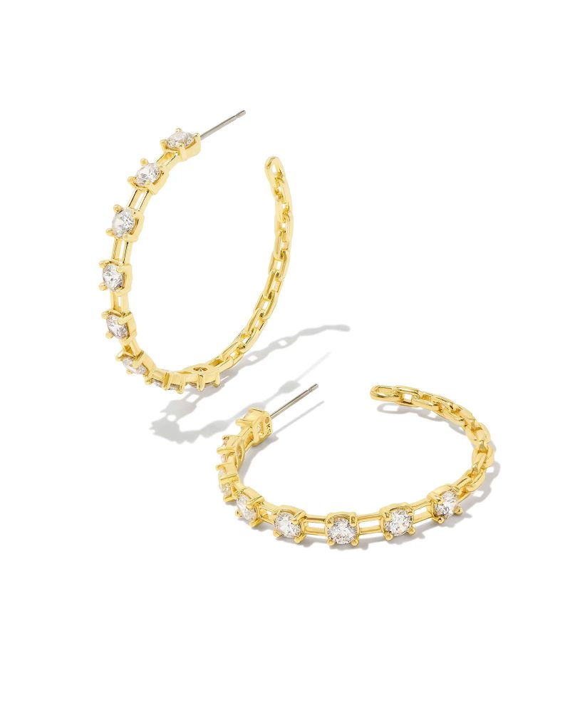 kendra scott lexi hoop earrings gold white cz 00