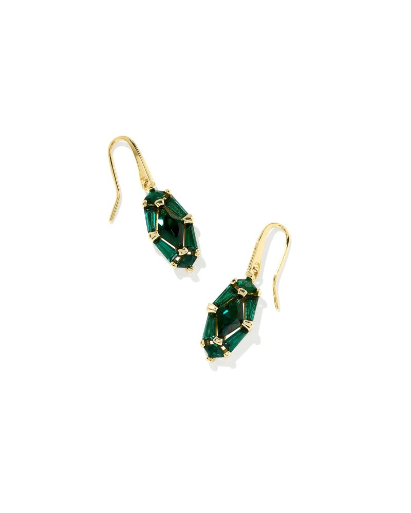 kendra scott lindy rae lee drop earrings gold green crystal 00