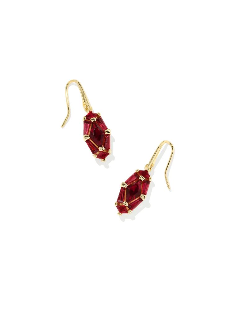 kendra scott lindy rae lee drop earrings gold red crystal 00