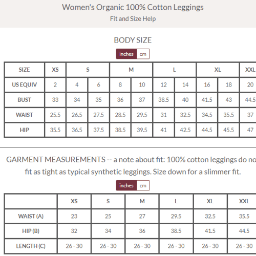 leggingsizechart