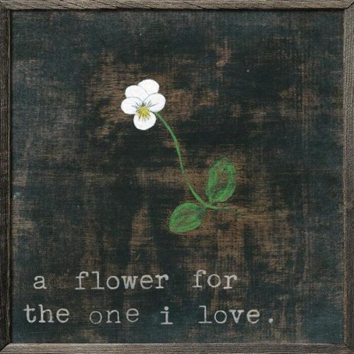 Sugarboo Designs Little White Flower for the One I Love Art Print (Grey Wood Frame)