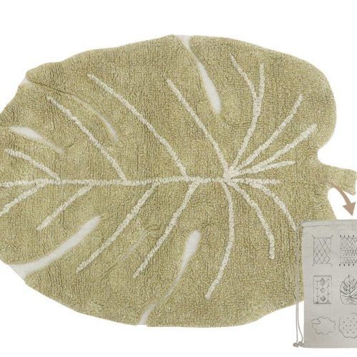 lorena canals washable rug mini monstera olive 5