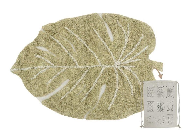 lorena canals washable rug mini monstera olive 5