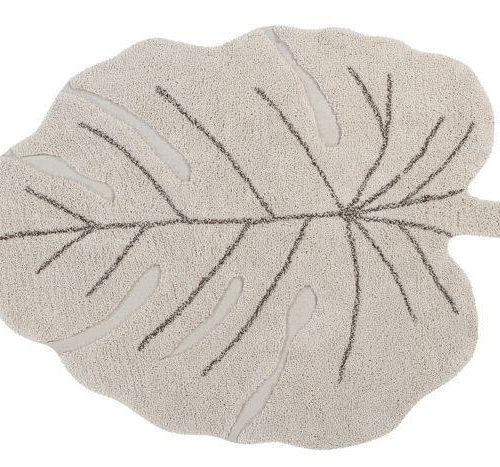 lorena canals washable rug monstera natural 4