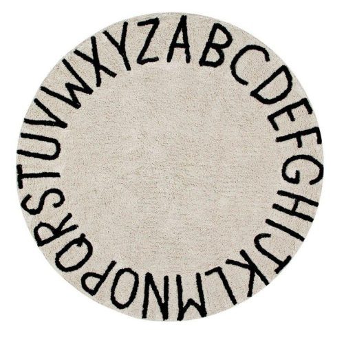 lorena canals washable rug round abc natural black 7