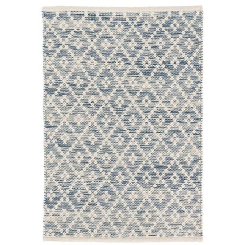 Dash & Albert Melange Diamond Blue Woven Cotton Rug