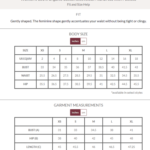 mididresssizechart