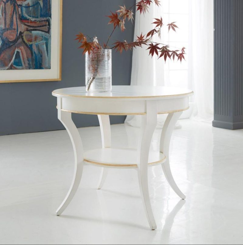 modern history covington round end table