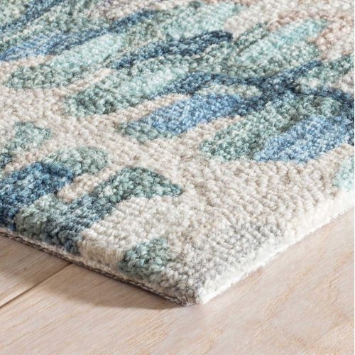 Dash & Albert Paint Chip Blue Micro Hooked Wool Rug