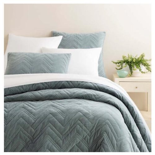 Pine Cone Hill Brentwood Velvet Ocean Quilt - Lavender Fields