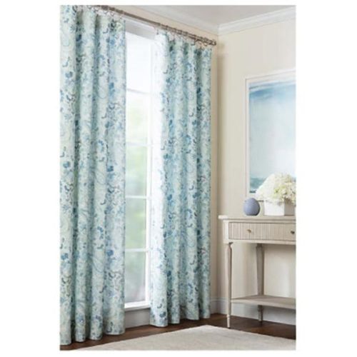 pine cone hill ines linen blue curtain panel 2