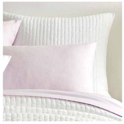 Pine Cone Hill Lana Voile White Quilted Sham - Lavender Fields